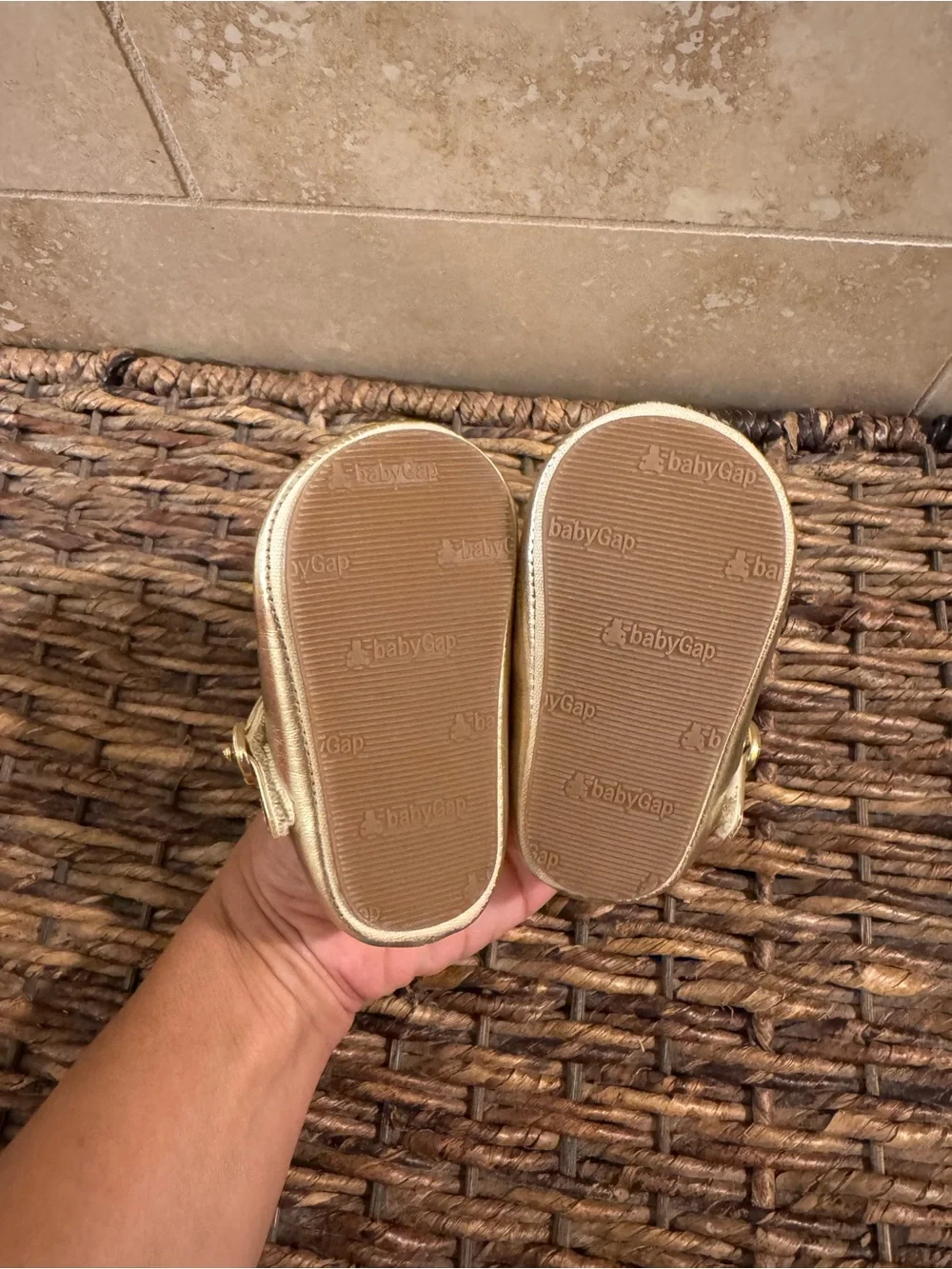 Baby GAP Metallic Gold Mary Jane Baby Shoes